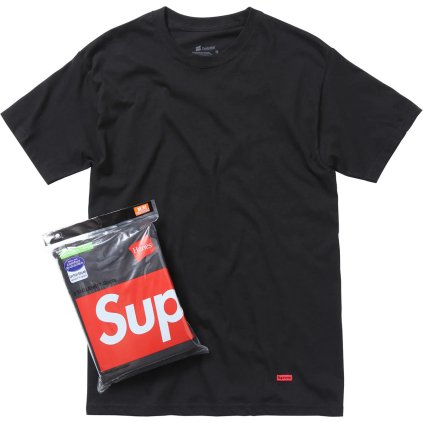 Supreme Hanes Tagless Tee Black (3 pack)