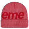 Supreme Studded Knockout Big Logo Beanie Red 2