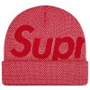 Supreme Studded Knockout Big Logo Beanie Red 1