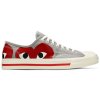 Converse Jack Purcell Comme des Garcons PLAY Grey Red 1
