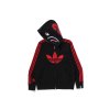 BAPE x adidas Shark Fleece Full Zip Hoodie Black 1