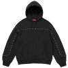 Supreme Piping Zip Up Hooded Sweatshirt Black 1
