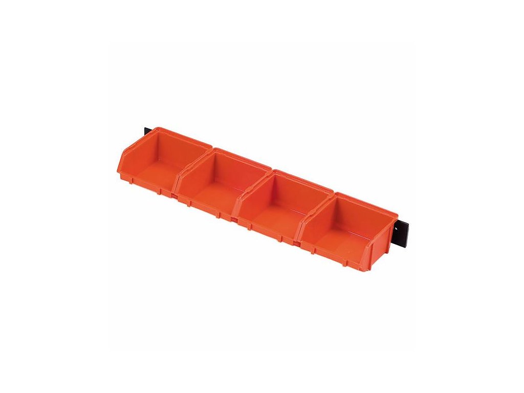 Magg SB0074 Plastový zásobník 4 ks + lišta na stenu