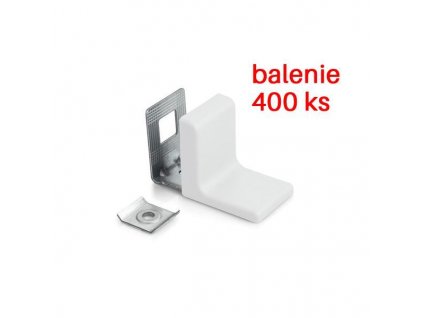 AKCIA Rektifikačný uholník s krytkou BIELA balenie 400ks