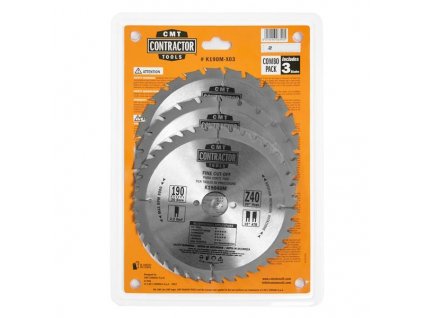 CMT Sada pílových kotúčov na drevo 190 x 30 mm, Z24+Z40 HW, 3ks C-K190M-X03