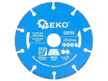 GEKO Rezný kotúč na drevo, drevotriesku, plast a sádrokartón 125 x 22,2 mm G00198