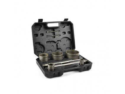 GEKO Sada vykružovačov do betónu v kufri, 9-dielna 30, 40, 65, 80, 100 mm, SDS-plus, SDS-max G39981