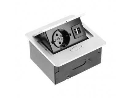 GTV Výklopná zásuvka AVARO 1x220 + 2xUSB 5382