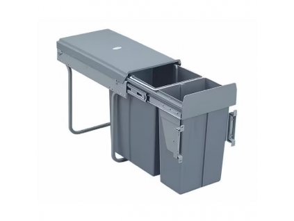 IDEAL 1007110602 Výsuvný odpadkový kôš 30cm 1x20+1x10L šedý plast na dierka