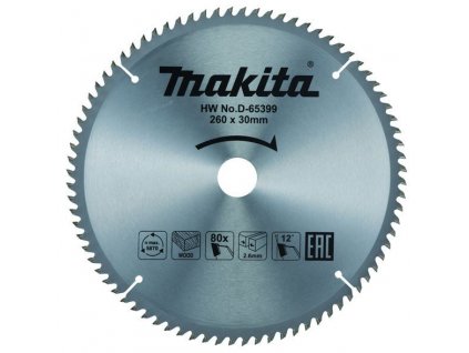 MAKITA D-65399 Pílový kotúč  na drevo 260 x 30 mm 80z