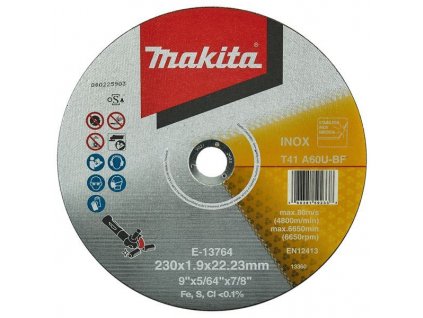 MAKITA E-13764 Rezný kotúč INOX 230x22,23x1,9 mm