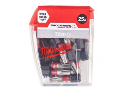 MILWAUKEE Sada bitov Shockwave TORX, dĺžka 25mm, balenie 25ks
