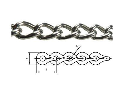 Ozdobná krútená reťaz 2,5 x 14 mm Nikel