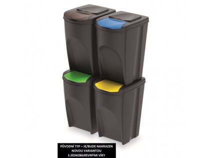 PROSPER sada odpadkových košov 4x35L antracit IKWB35S4-S433