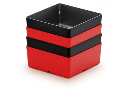 PROSPER Sada plastových boxov na náradie 4-dielna, UNITE BOX 110x110x112 červené KBS1111-3020
