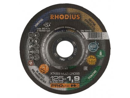 RHODIUS Brúsny, rezný kotúč XTK69 MULTI CROSS 125x1,9mm 2v1 211452