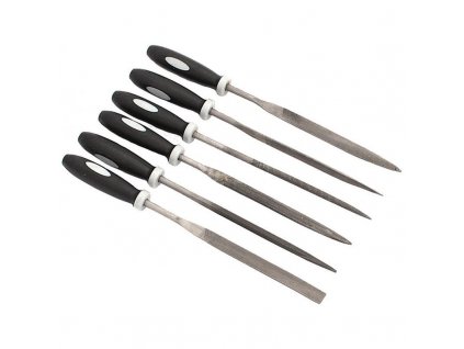 Sada ihlových pilníkov 4 x 160 mm s rukoväťou, 6-dielna sada, XL-TOOLS 2.PI616