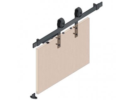 SALU posuvné kovanie SET S90-W1 BLACK s tlmením
