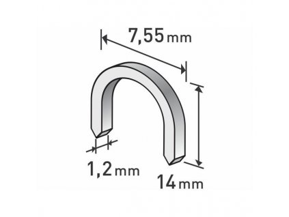 Spony oblé do sponkovacej pištole 1000ks, dĺžka/L 14mm, EXTOL PREMIUM 8852305