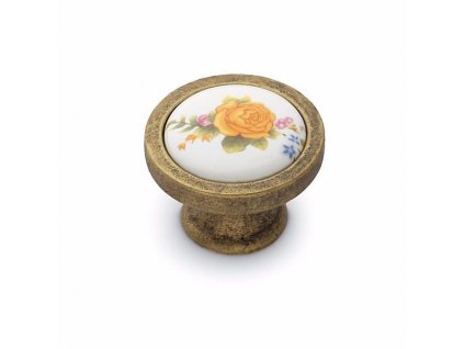 Úchytka DC KF17-G4 knopka porcelán + staré zlato