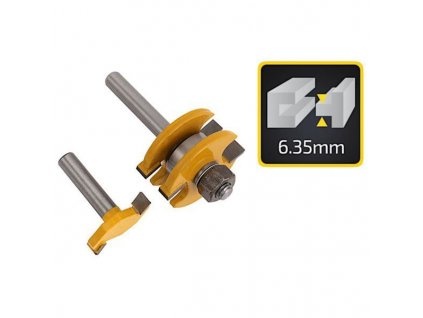 XL-TOOLS Sada stopkových fréz na drevo pre drážkové spoje, sada 2 ks, drážka 6,35mm 2.FRXP1