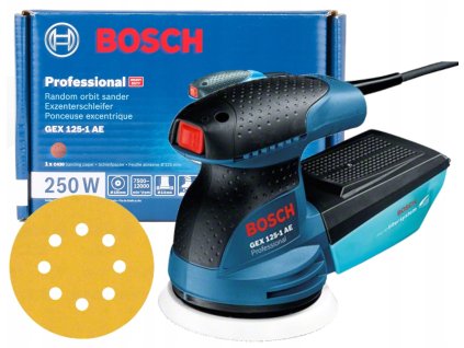 SZLIFIERKA MIMOSRODOWA SIECIOWA 250W 125 mm 0601387500 BOSCH GEX 125 1 AE
