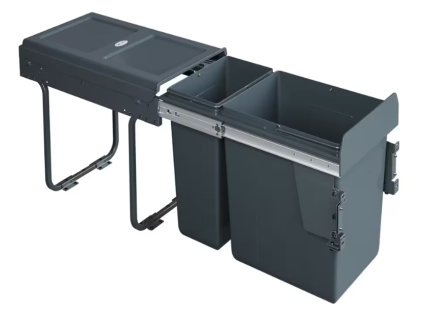 IDEAL Výsuvný odpadkový kôš 30cm 1x20L+1x10L šedý 1007002602