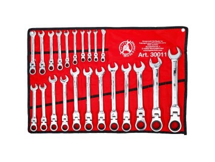 BGS Sada račnových kľúčov očko-vidlica 6-32mm 22 dielna 30011