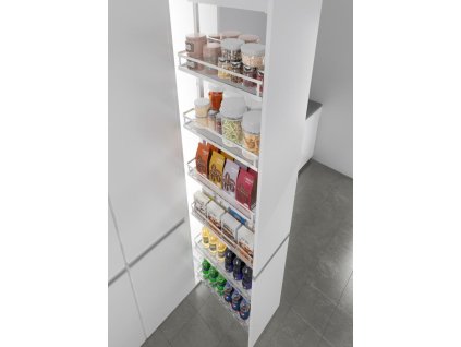 ML SYSTEMS Potravinová skriňa Biela/Chróm, 1600-1900 mm, 5 políc