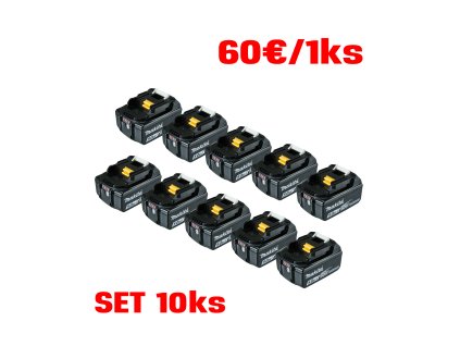 akumulátor MAKITA BL1850B 18V 5AH set 10ks