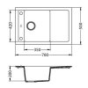 Alveus Formic 30 granitový drez 760 x 500 mm
