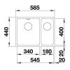 BLANCO ANDANO 340/180-U nerezový drez 585 x 440 mm bez tiahla Ľ/P