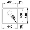 BLANCO ANDANO 400-U nerezový drez 440 x 440 mm bez tiahla 522959