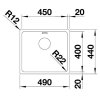 BLANCO ANDANO 450-IF nerezový drez 490 x 440 mm bez tiahla 522961