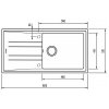 TEKA STONE 60 L-TG 1B 1D granitový drez 1000 x 510 mm