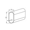 Vešiaková tyč ovál chróm 30 x 15 x 0,8 mm (2m / 3m)