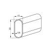 Vešiaková tyč ovál chróm 30 x 15 x 0,8 mm