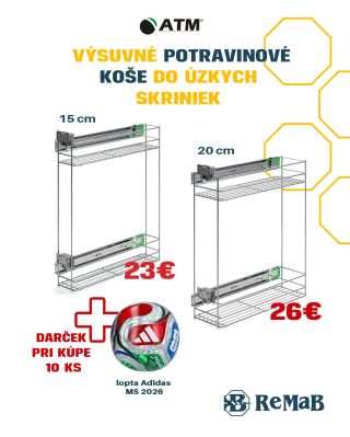 ⚽ Novinka v REMAB! Využi priestor v kuchyni naplno a získaj DARČEK! 🎁 Hľadáš praktické riešenie do úzkych kuchynských...