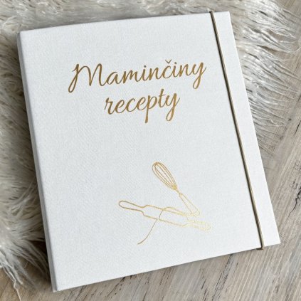 Receptář s vlastním nápisem, krémový