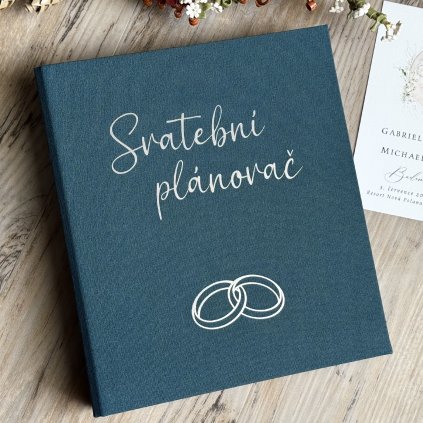 Svatební plánovač s vlastním nápisem (modrozelená)