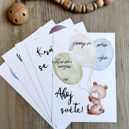 Milníkové kartičky pro miminko