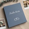 Svatební fotoalbum, kniha hostů s vlastním nápisem, modrá
