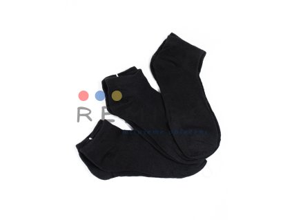 Nízké dámské černé ponožky - trojbalení