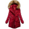 Červená zimní bunda s kapucí