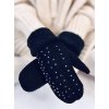 Zdobené dámské rukavice - palčáky černé