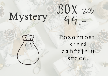 Dárkový mystery box, ve kterém obdarovaný najde malý dárek z dílny remysl.cz. Dárek, který potěší a vykouzlí úsměv na tváři