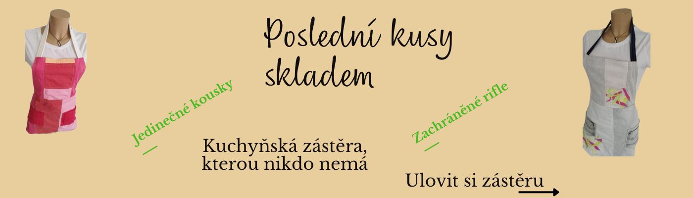 Dezignové, kuchyňské zástěry z riflí. Jedinečné kousky, které rozsvítí každou kuchyni a vaření vás bude bavit. Doprava zdarma.