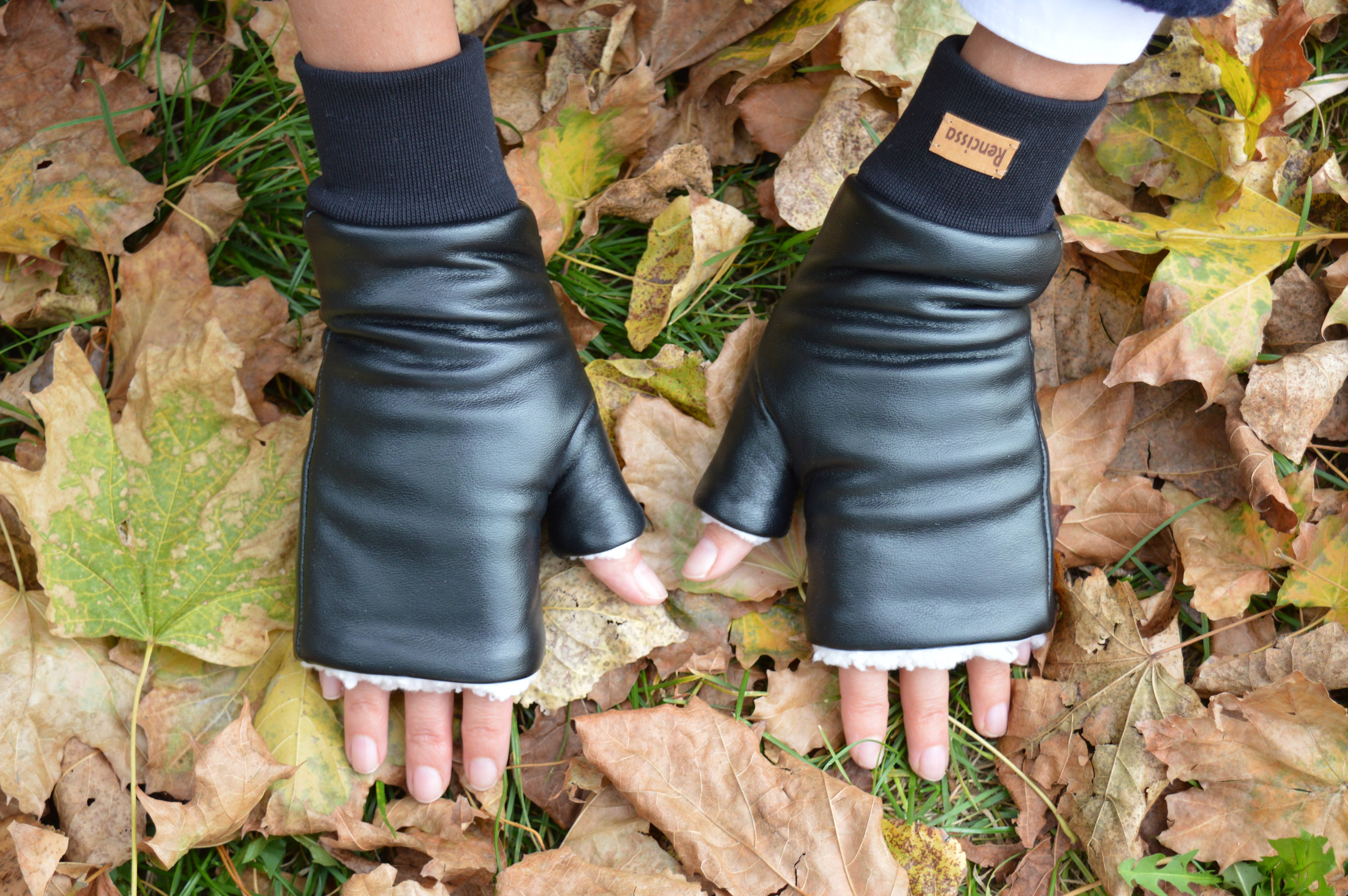 Dámske bezprstové rukavice čierne