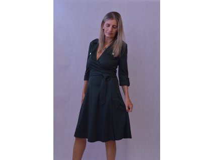 Zavinovacie šaty tmavozelené