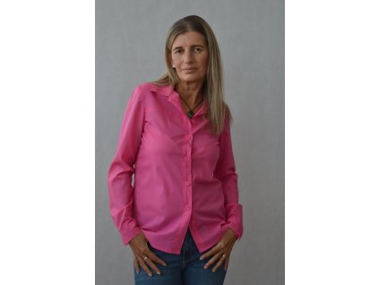 Handmade dámska košeľa zo 100% bavlny pink/tyrkysová/oranžová/zelená